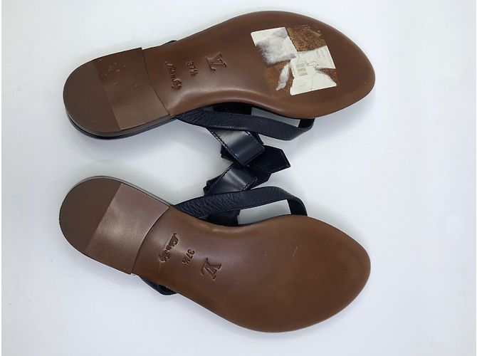 Louis Vuitton Sandali in pelle Blu navy - vista 7