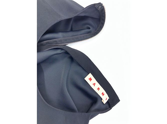 Top oversize Marni de viscosa azul oscuro - vista 4