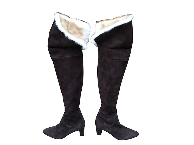Botas Rene Caovilla de gamuza marrón Castaño - vista 2