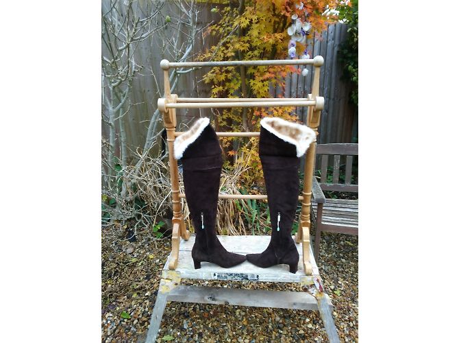 Botas Rene Caovilla de gamuza marrón Castaño - vista 7