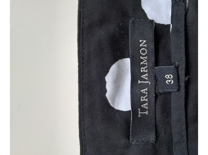 Vestido Tara Jarmon de algodón negro con punto blanco - vista 2