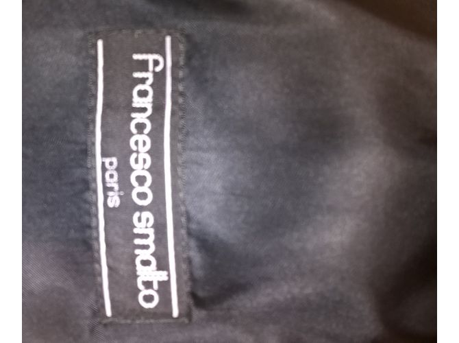 Giacca Smalto in pelle nera con zip Nero - vista 2