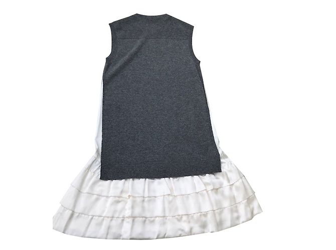 Abito Louis Vuitton in cashmere e seta grigio con paillettes - vista 2