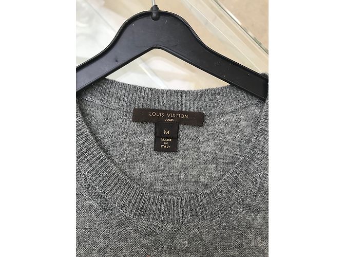 Abito Louis Vuitton in cashmere e seta grigio con paillettes - vista 4