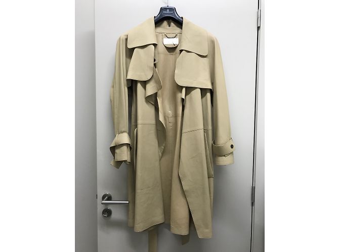 Chloé Gabardina de piel beige - vista 2