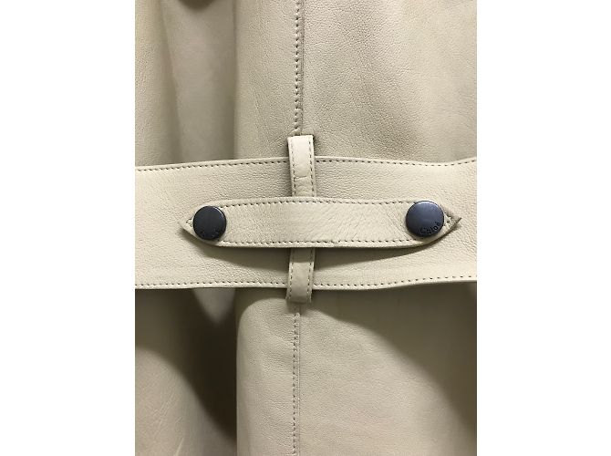 Chloé Gabardina de piel beige - vista 4