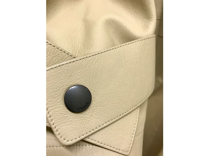 Chloé Gabardina de piel beige - vista 7