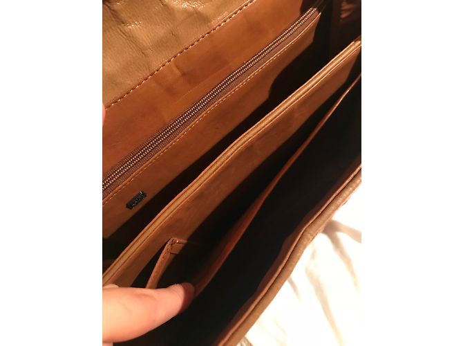 Autre Marque Bolsa de couro de crocodilo caramelo - vista 4