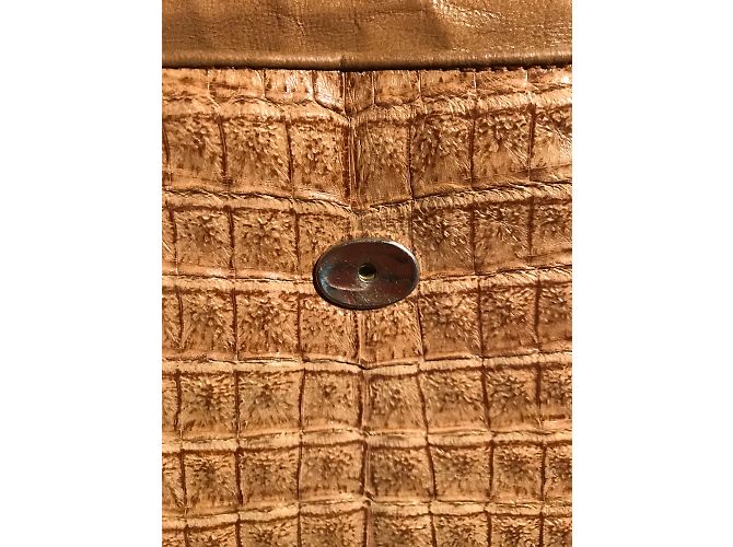 Autre Marque Bolsa de couro de crocodilo caramelo - vista 6