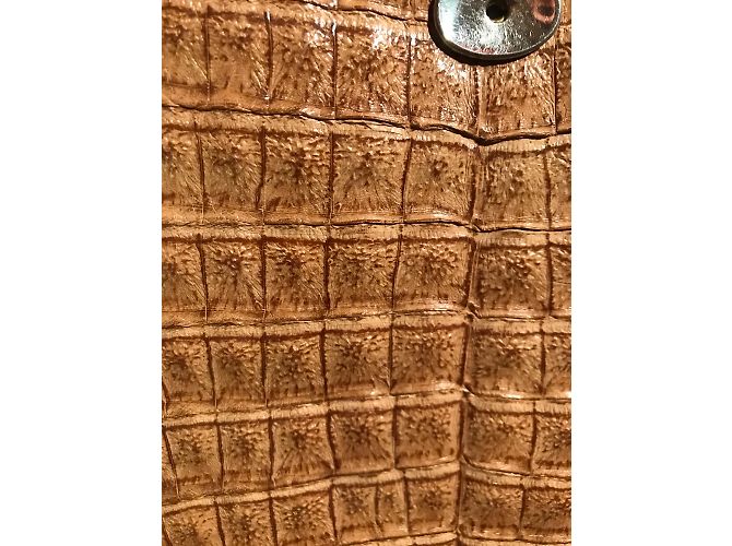 Autre Marque Bolsa de couro de crocodilo caramelo - vista 7
