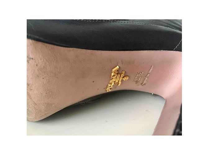 Stivaletti Prada in pelle kaki con borchie Cachi - vista 5