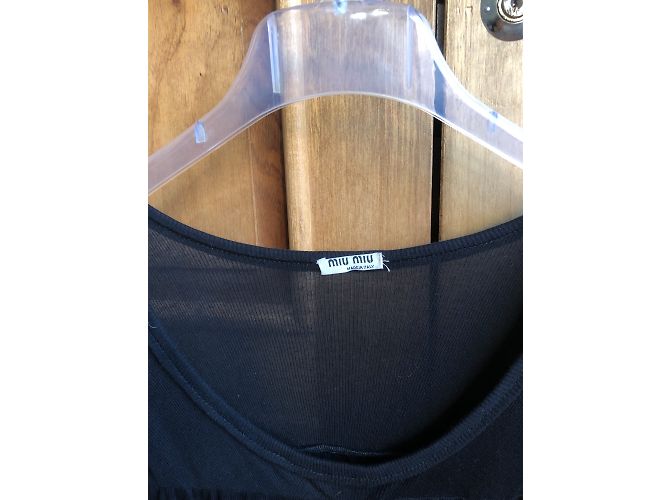 Vestido Miu Miu de mezcla de algodón negro - vista 3