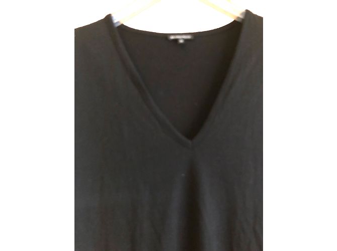 Ann Demeulemeester Top a Maniche Lunghe Nero Lana Lyocell - vista 2