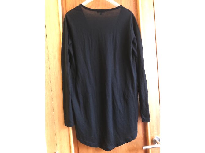 Ann Demeulemeester Top a Maniche Lunghe Nero Lana Lyocell - vista 5