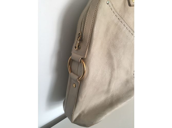 Borsa a mano Yves Saint Laurent Boston Muse in pelle Eggshell Bianco sporco - vista 6
