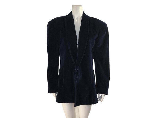 Giacca in velluto blu Thierry Mugler - vista 3