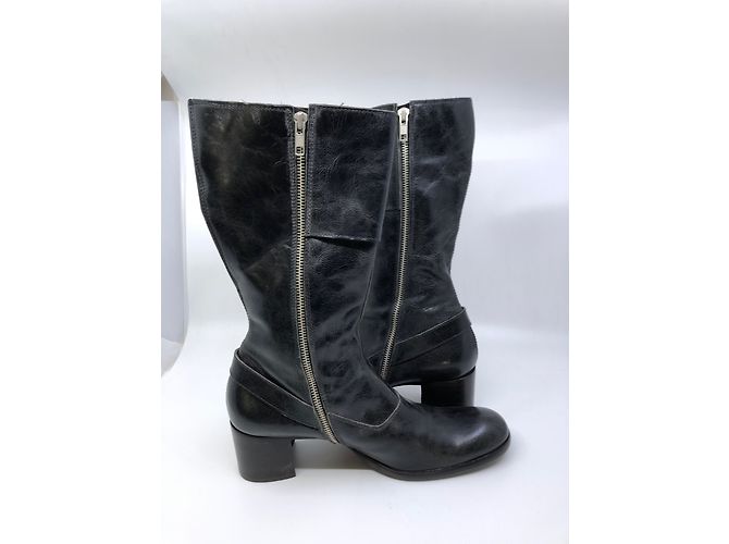 Botas Moma de cuero negro - vista 3