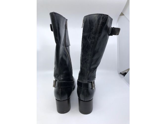 Botas Moma de cuero negro - vista 4