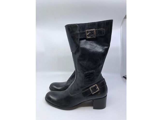 Botas Moma de cuero negro - vista 6