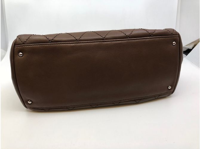 Borsa Chanel in pelle marrone - vista 10