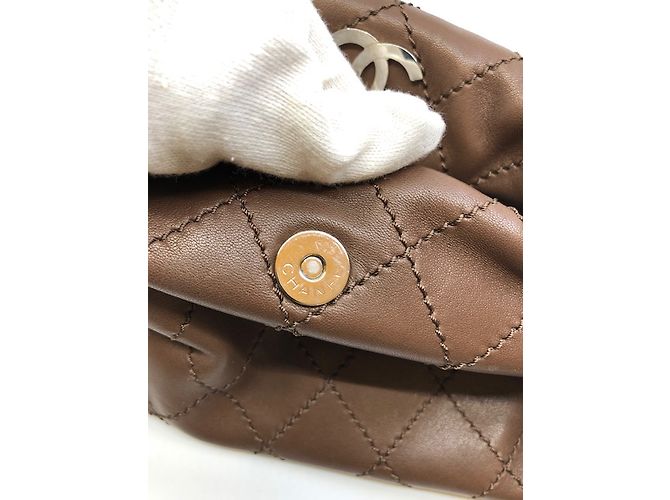 Borsa Chanel in pelle marrone - vista 11