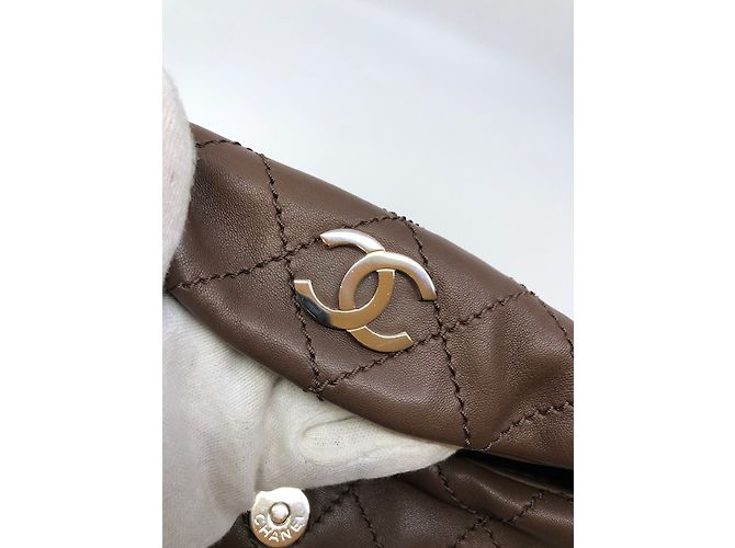 Borsa Chanel in pelle marrone - vista 12