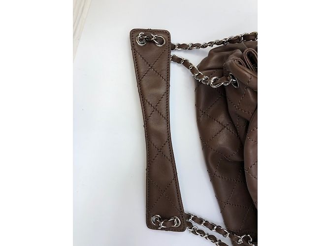 Borsa Chanel in pelle marrone - vista 13