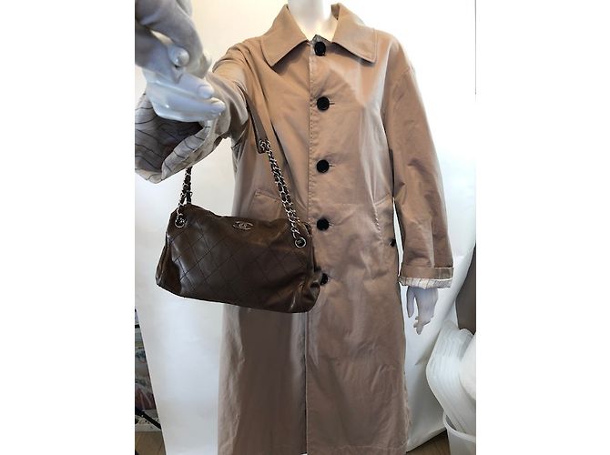 Borsa Chanel in pelle marrone - vista 24