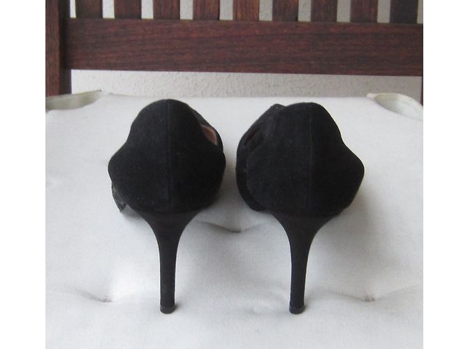 Décolleté Giorgio Armani in agnello velluto nero con paillettes 39 - vista 4