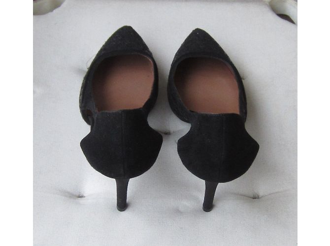 Décolleté Giorgio Armani in agnello velluto nero con paillettes 39 - vista 5