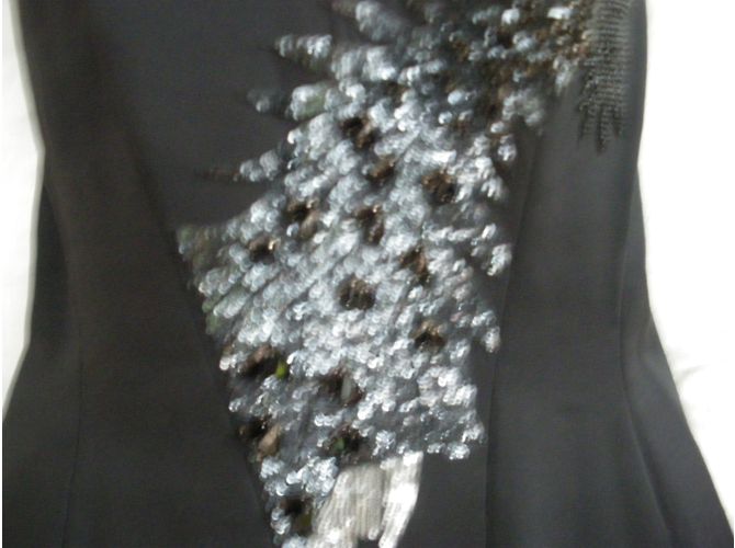 Autre Marque Bustier Schwarz mit Pailletten und Strass Größe 38 - Ansicht 7