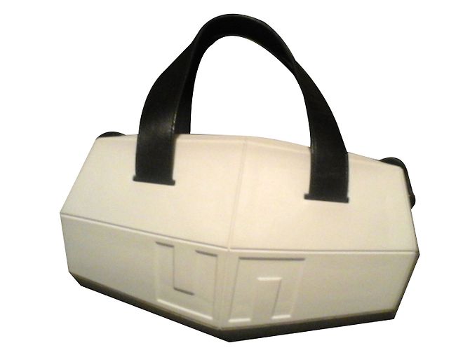 Borsa a mano United Nude Stealth in pelle nera e bianca Nero Bianco - vista 2