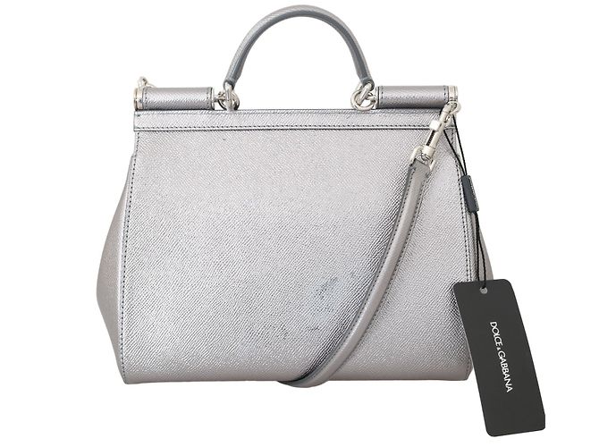 Borsa MISS SICILY in pelle argento Dolce & Gabbana - vista 3