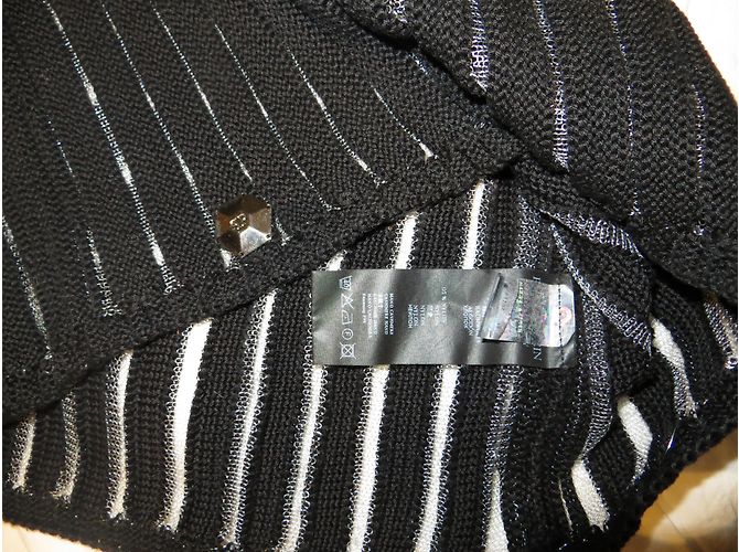 Philipp Plein, pull noir ajouré. - vue 10