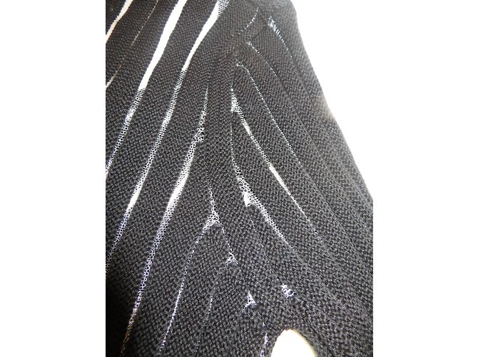 Philipp Plein, pull noir ajouré. - vue 15