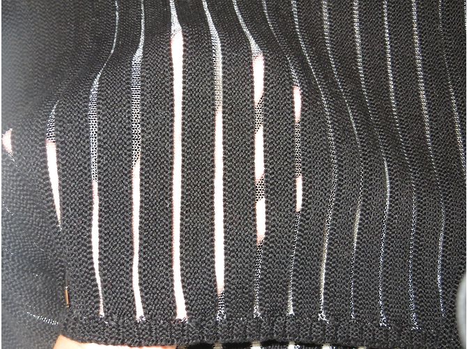 Philipp Plein, pull noir ajouré. - vue 4