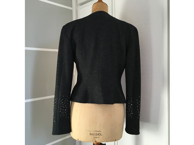 Angelo Tarlazzi Spencer Jacke Grau Wolle - Ansicht 4