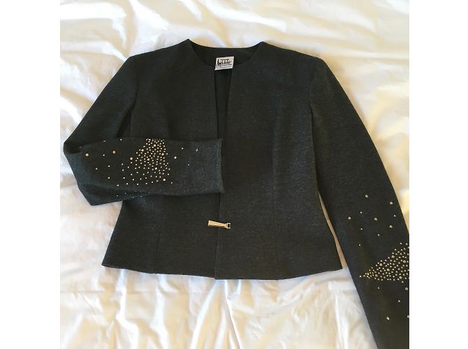Angelo Tarlazzi Spencer Jacket Grey Wool - view 8