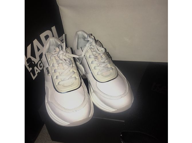 Baskets Karl Lagerfeld Lazarus en cuir blanc - vue 2