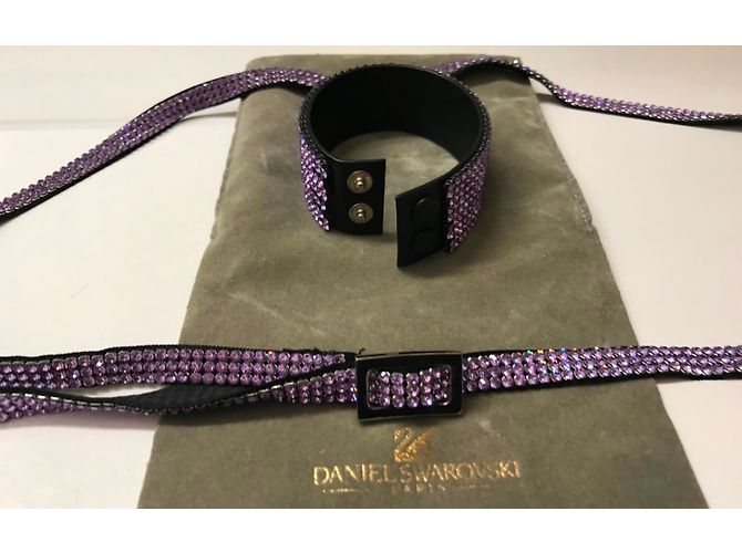 Set Bracciale e Cintura Swarovski Cristalli Lilla Lavanda - vista 10