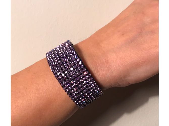Set Bracciale e Cintura Swarovski Cristalli Lilla Lavanda - vista 12