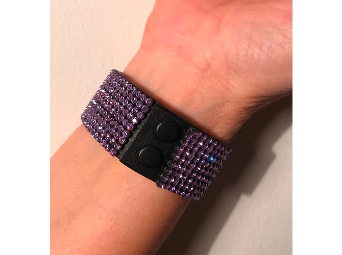 Set Bracciale e Cintura Swarovski Cristalli Lilla Lavanda - vista 13