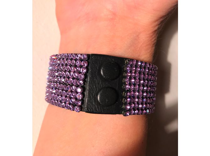 Set Bracciale e Cintura Swarovski Cristalli Lilla Lavanda - vista 14