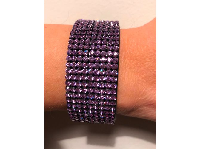 Set Bracciale e Cintura Swarovski Cristalli Lilla Lavanda - vista 15
