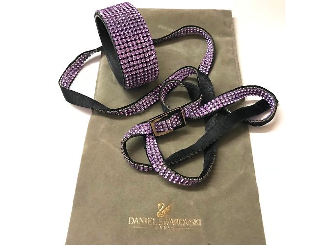 Set Bracciale e Cintura Swarovski Cristalli Lilla Lavanda - vista 18