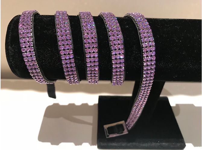 Set Bracciale e Cintura Swarovski Cristalli Lilla Lavanda - vista 19