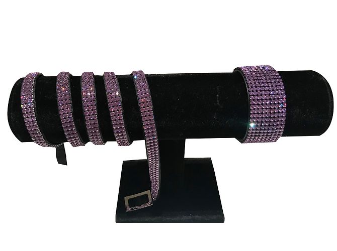 Set Bracciale e Cintura Swarovski Cristalli Lilla Lavanda - vista 2
