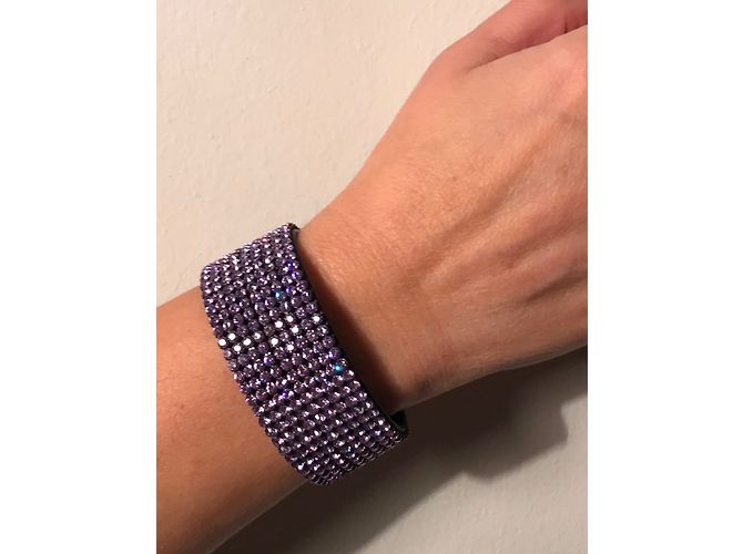 Set Bracciale e Cintura Swarovski Cristalli Lilla Lavanda - vista 3