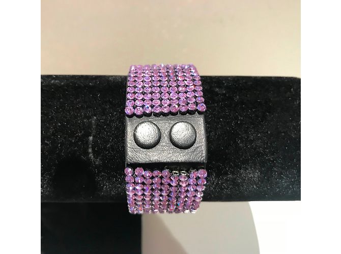Set Bracciale e Cintura Swarovski Cristalli Lilla Lavanda - vista 4