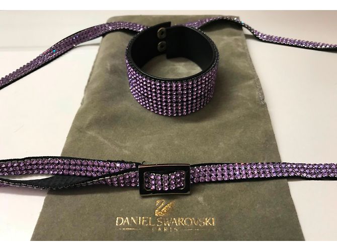 Set Bracciale e Cintura Swarovski Cristalli Lilla Lavanda - vista 9